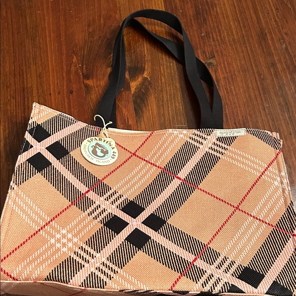 Spartina 449 Pink and Black Plaid Tote